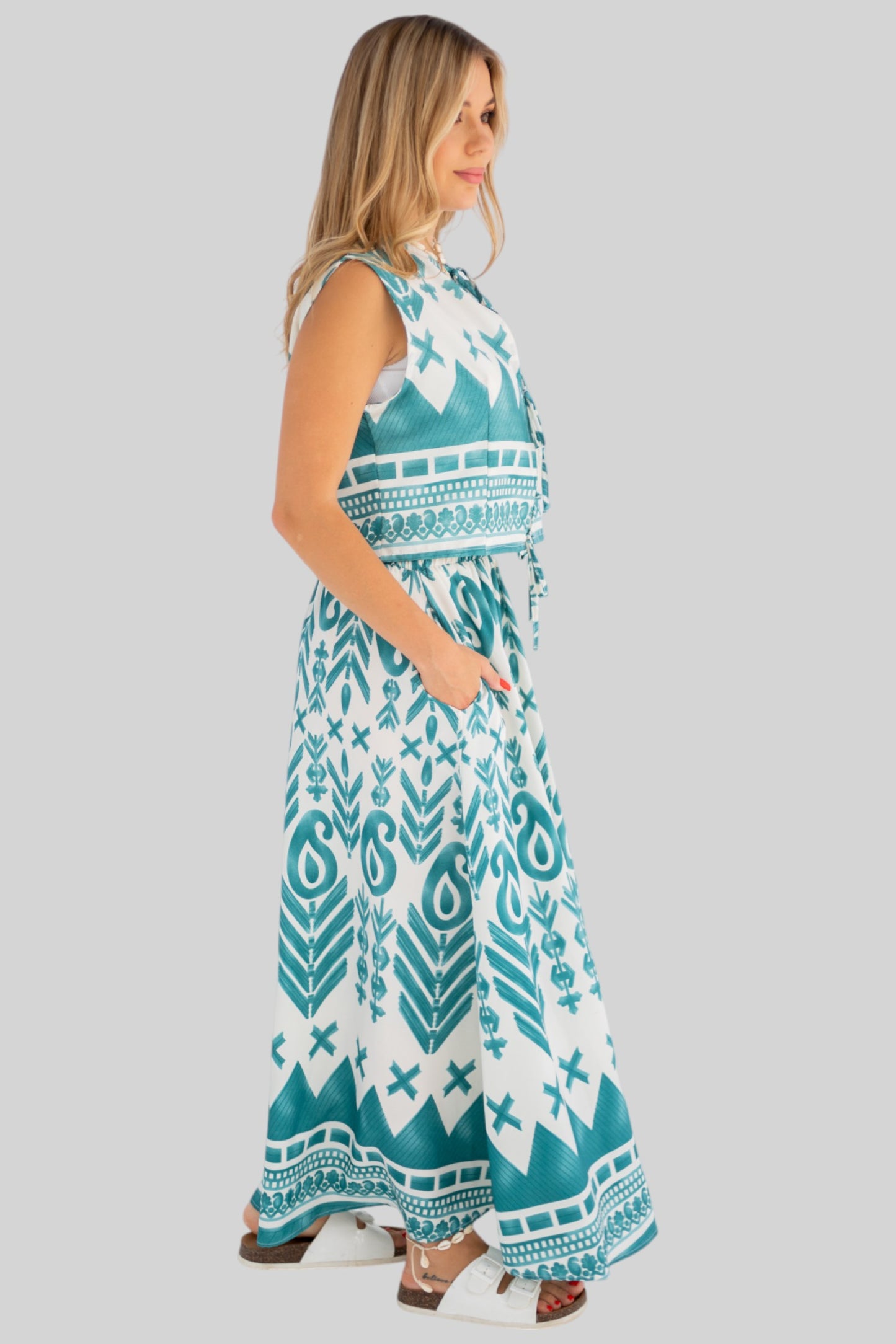 Geometric green skirt/dress