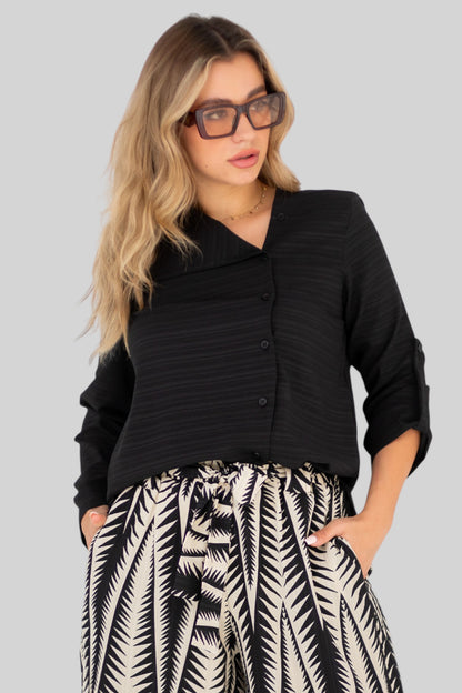 Black Buttoned Blouse