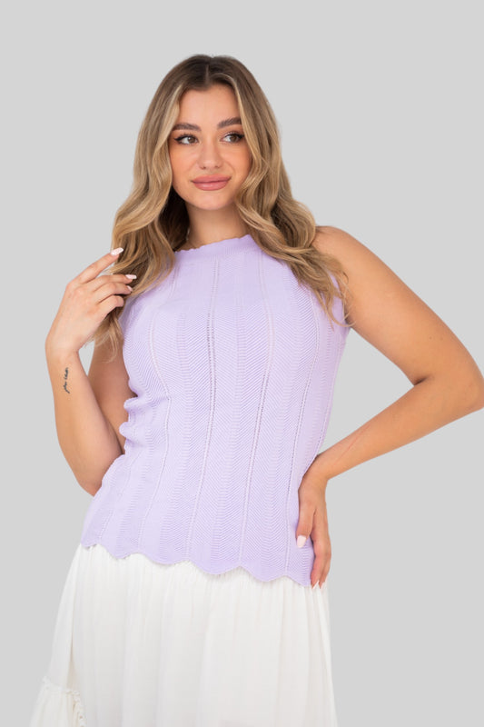 Knit Top V Shoulder