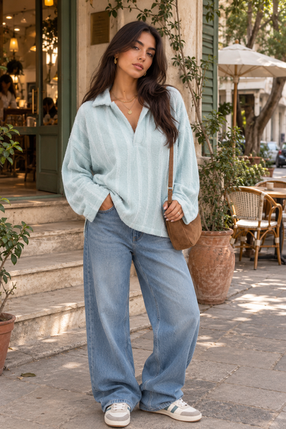 Mint knit pullover