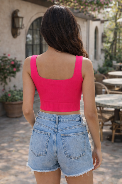 Hot Pink Sculpt Knit Top