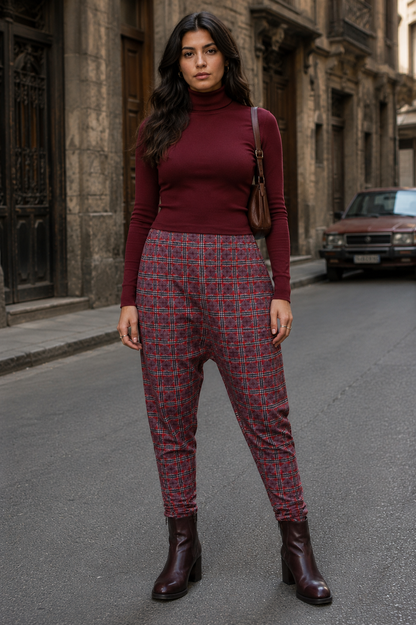 Checkered Drop Crotch Pants