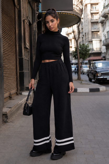 Black knit pants