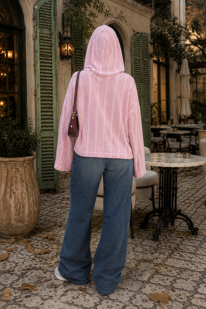 Fluffy Knit Hoody Pullover