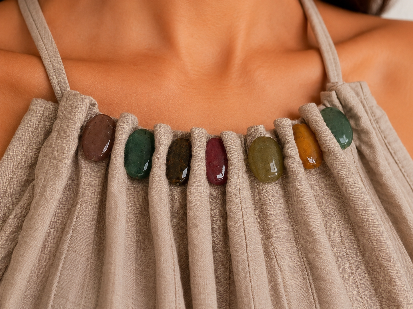Beige Agate Glow Maxi Dress