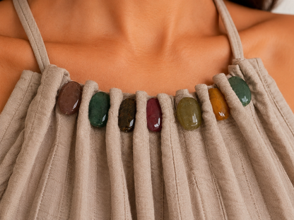 Beige Agate Glow Maxi Dress