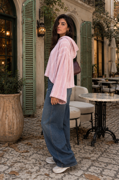 Fluffy Knit Hoody Pullover
