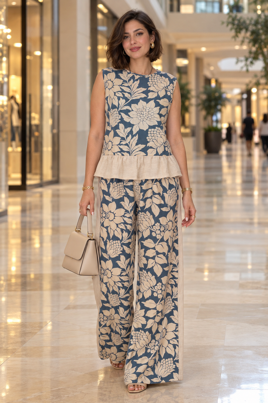 Blue Bloom Two-Piece Set