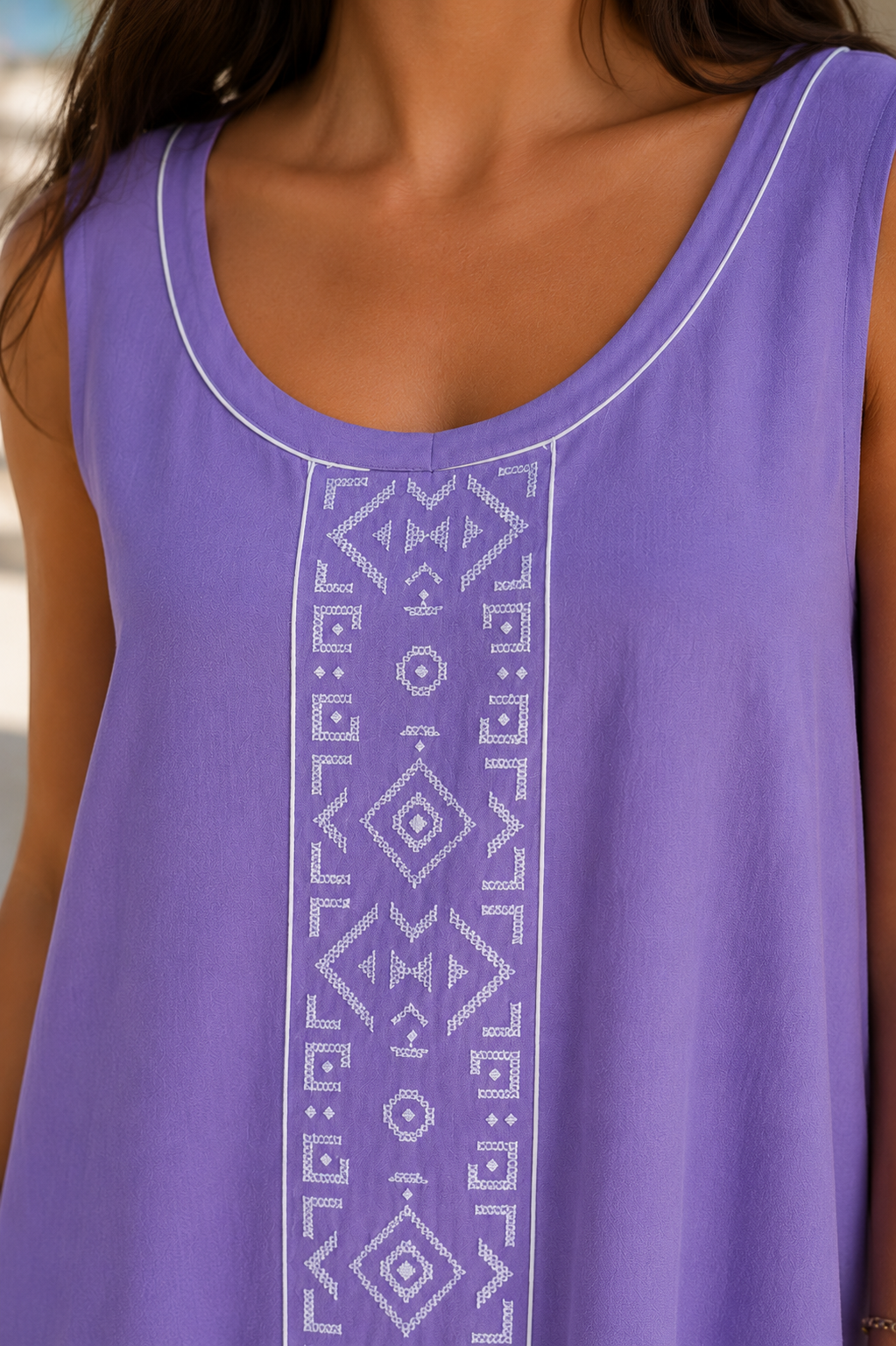 Lavender Embroidered Dress