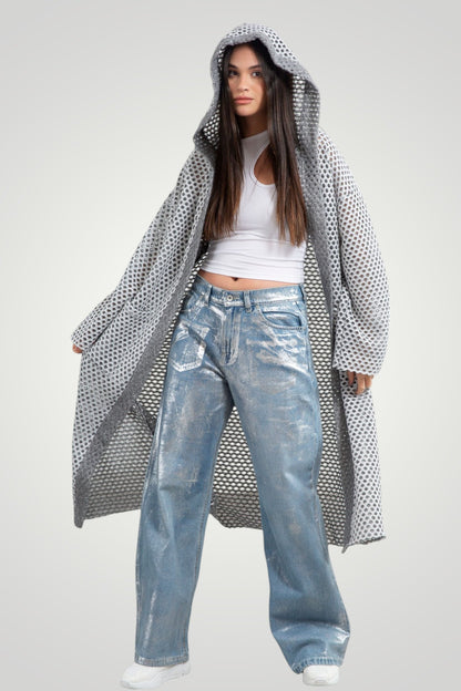 Wool net coat