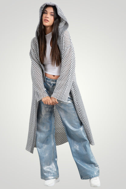 Wool net coat