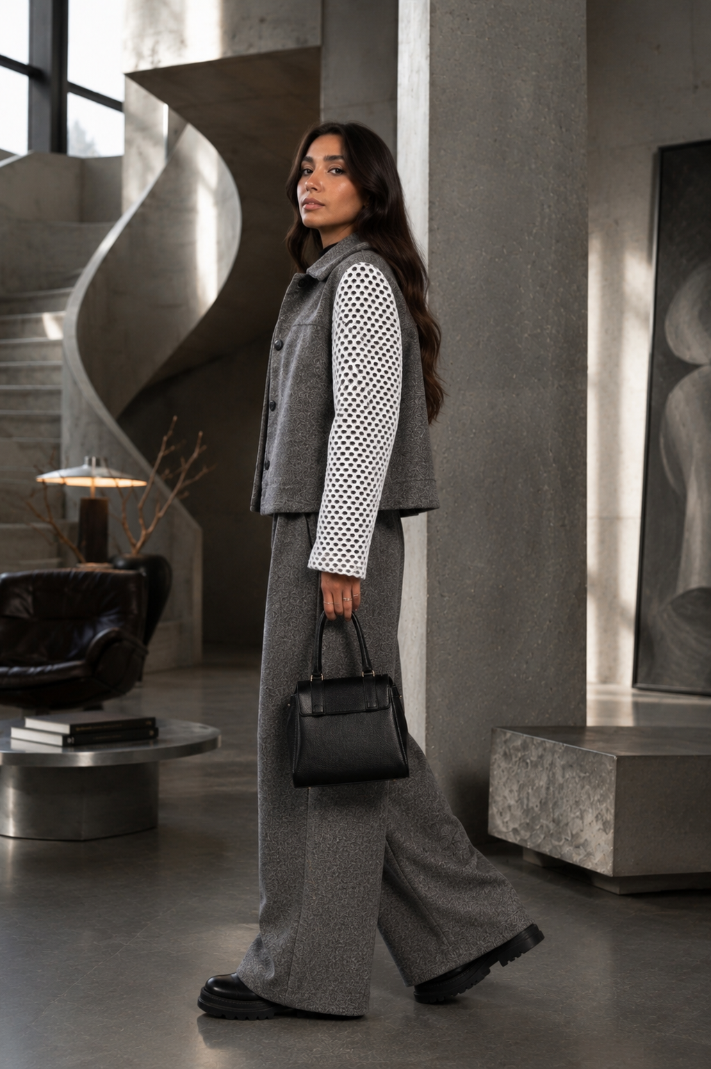 Grey Winter Net Set