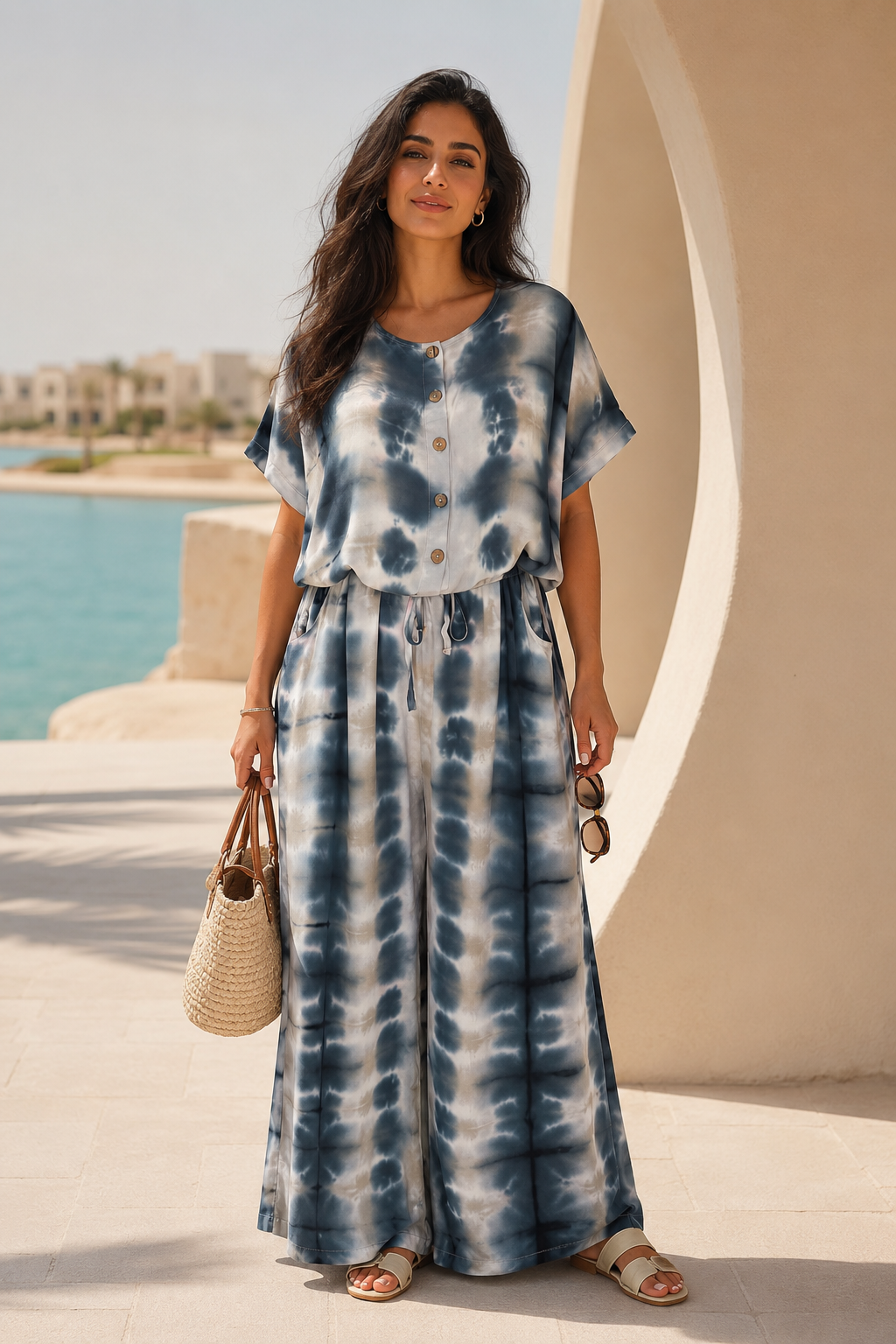Tie-Dye Navy Jumpsuit