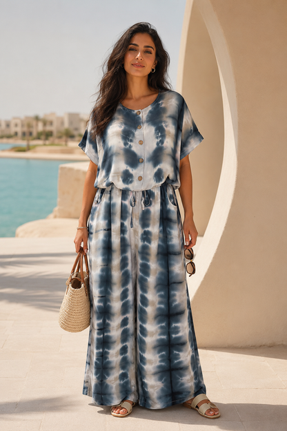Tie-Dye Navy Jumpsuit