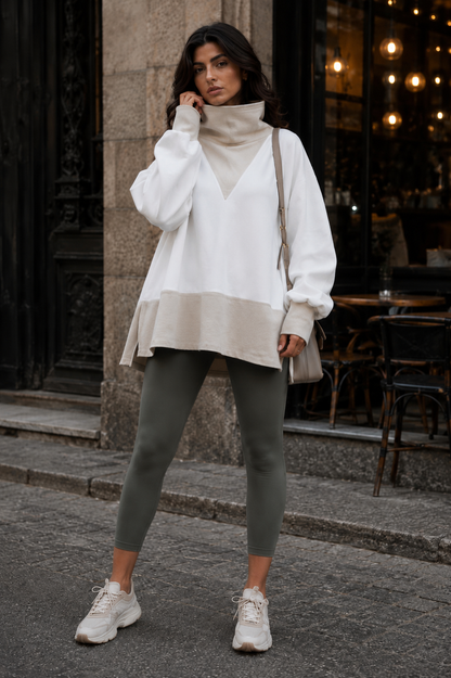 Color Pop High-Neck Sweatshirt