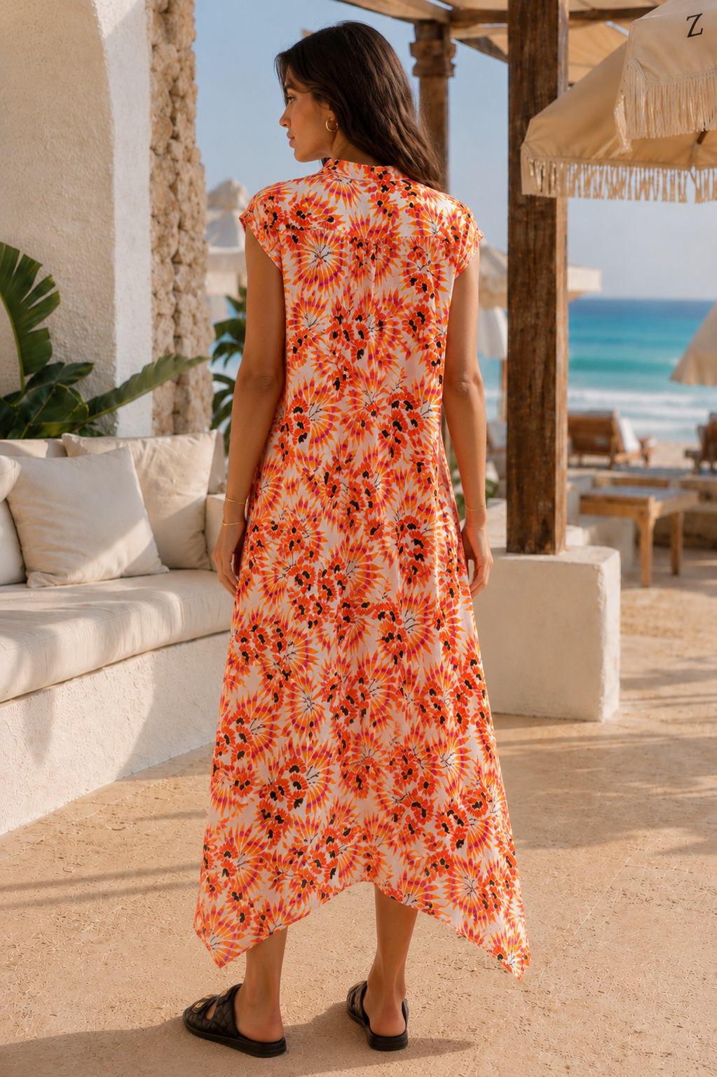 Flowered sleeveless dress