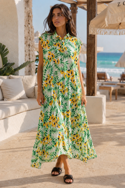 Flowered sleeveless dress