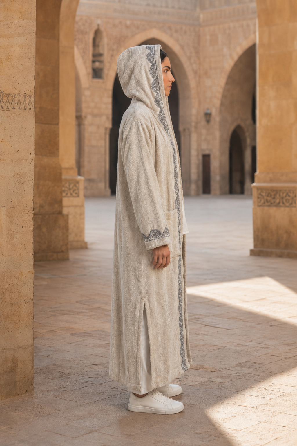 Grey Knit Long Cardigan