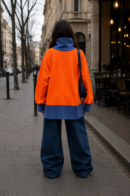 Color Pop High-Neck Sweatshirt