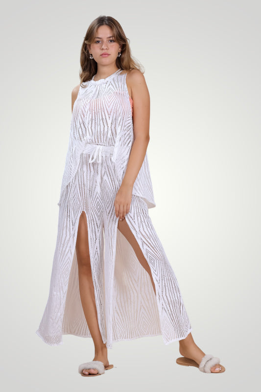 Net Beach Pants Front Slit