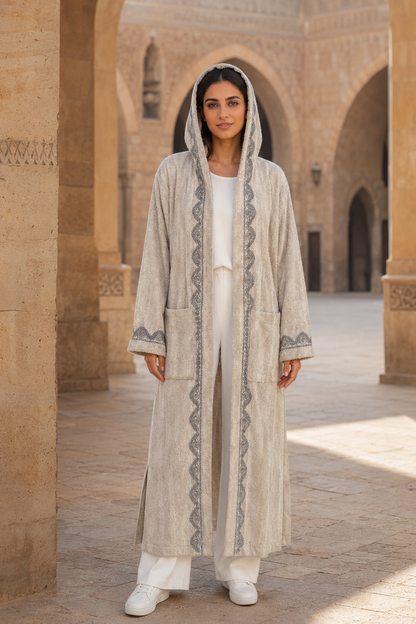 Grey Knit Long Cardigan