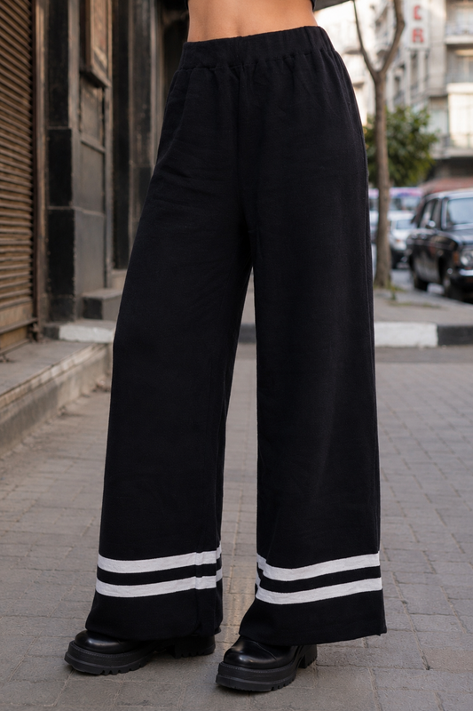 Black knit pants