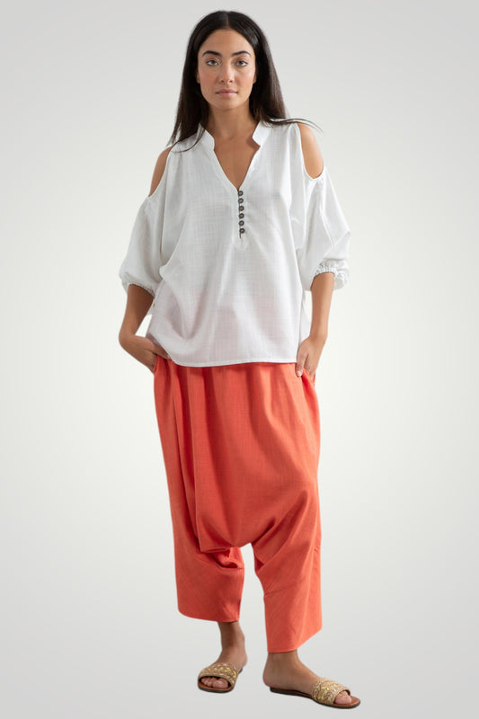 Orange harem pants
