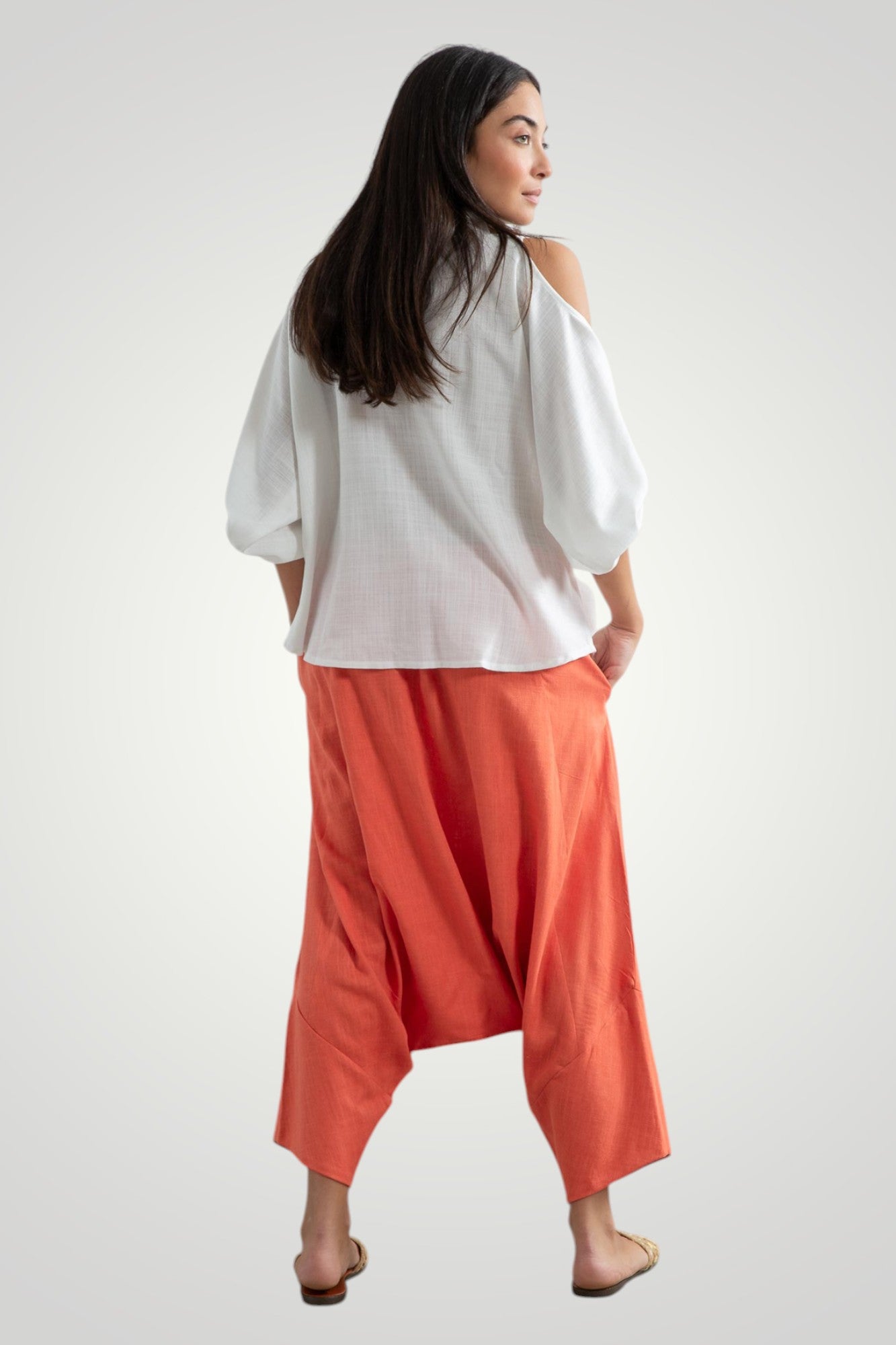 Orange harem pants