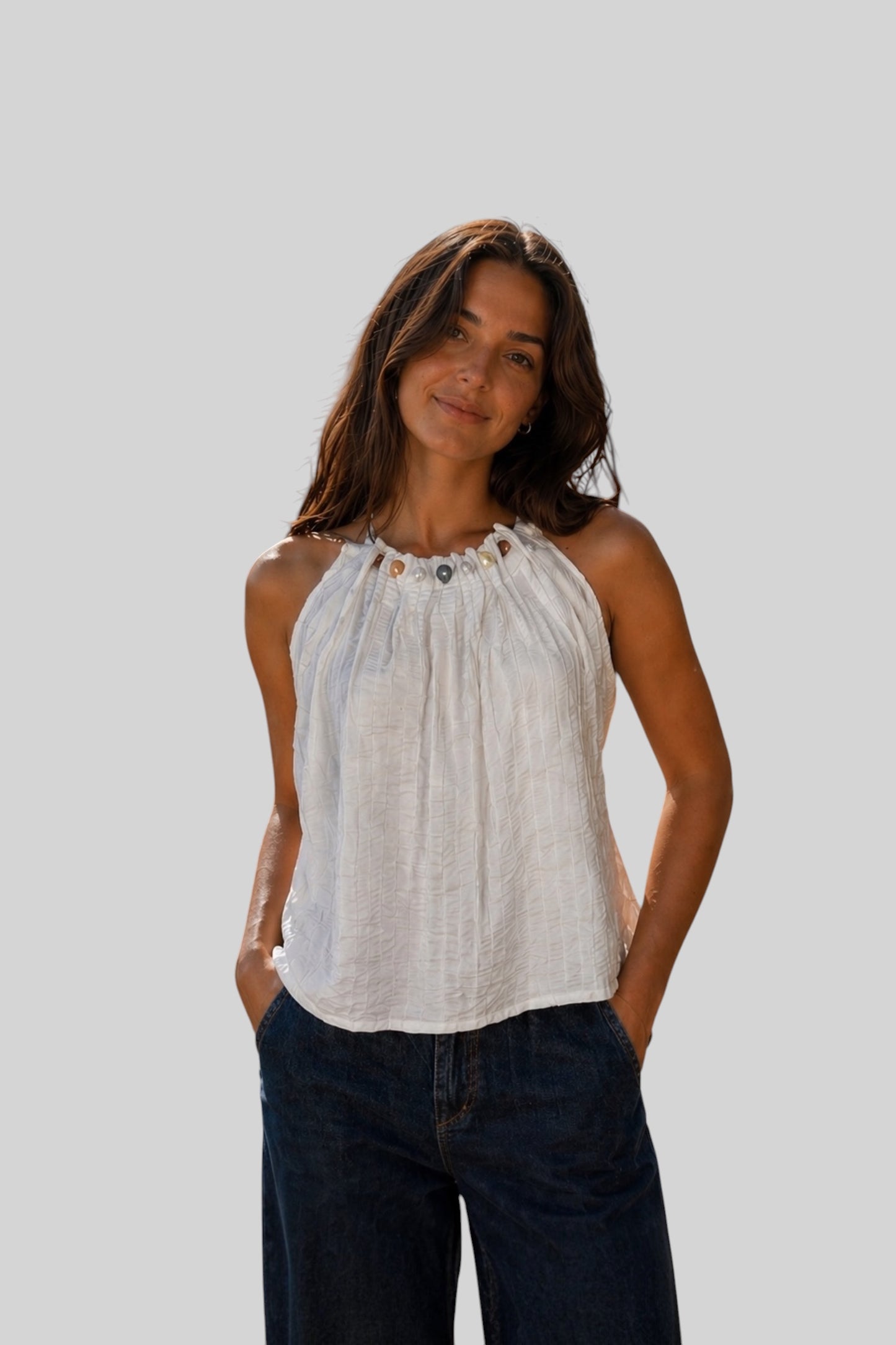 Pearl Glow Halter Top