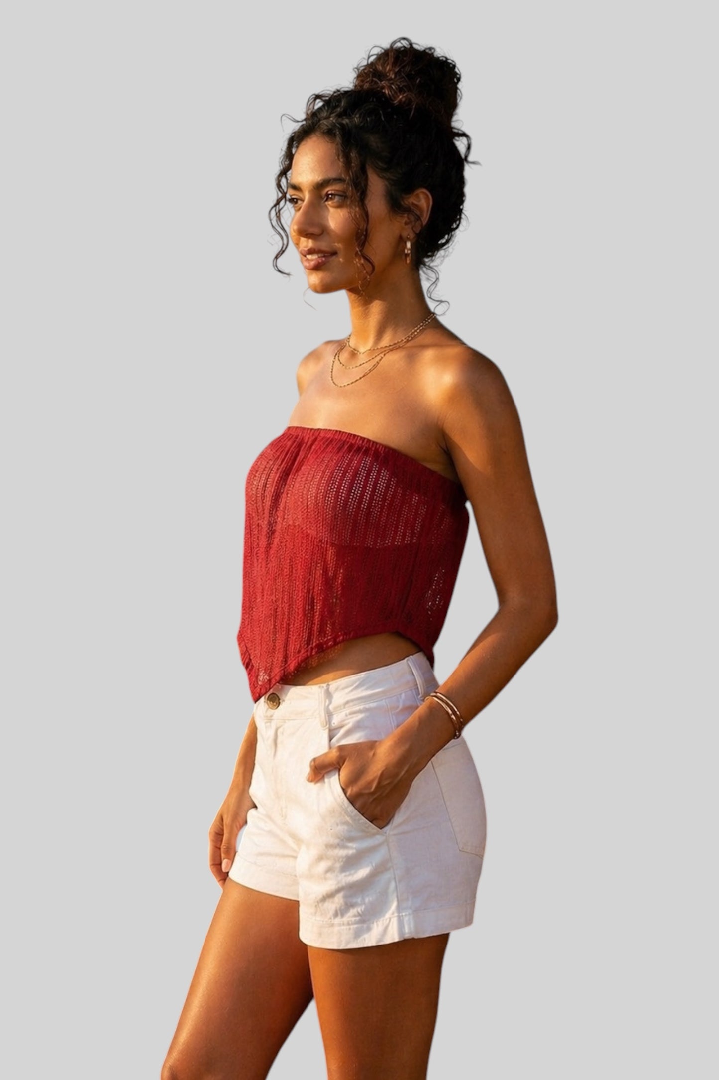 Sunset Wrap Net Top