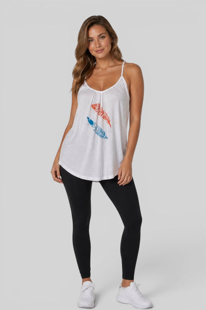 Feather Hand-Printed Tank