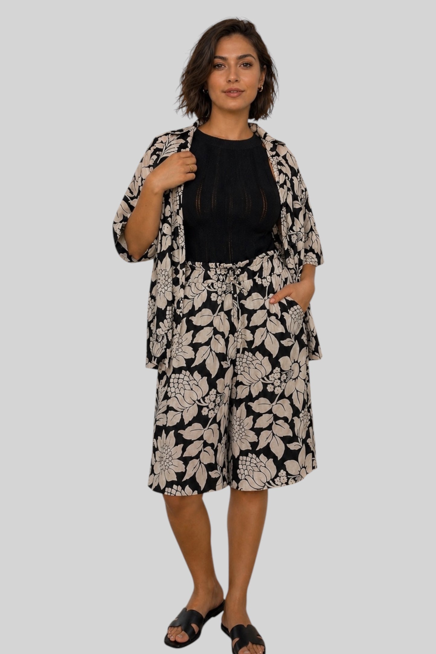 Midnight Bloom Short Set
