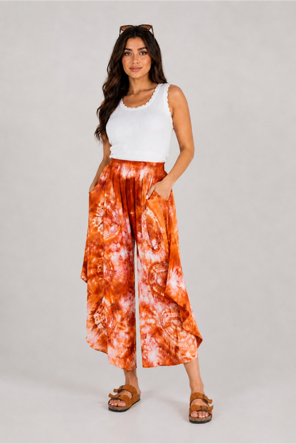 Ice Tie-Dye Flow Pants - Orange