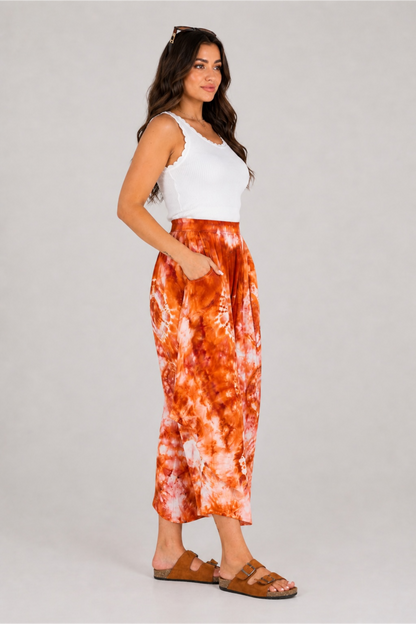Ice Tie-Dye Flow Pants - Orange