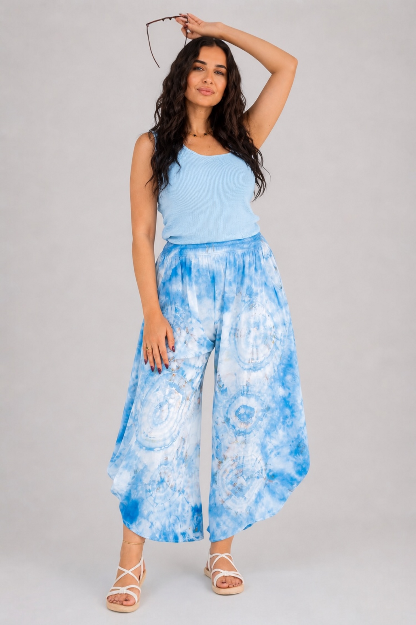 Ice Tie-Dye Flow Pants – Sky Blue