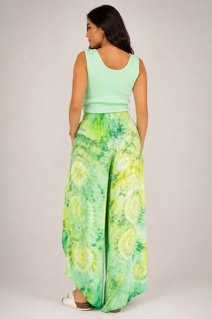 Ice Tie-Dye Flow Pants – Lime Green