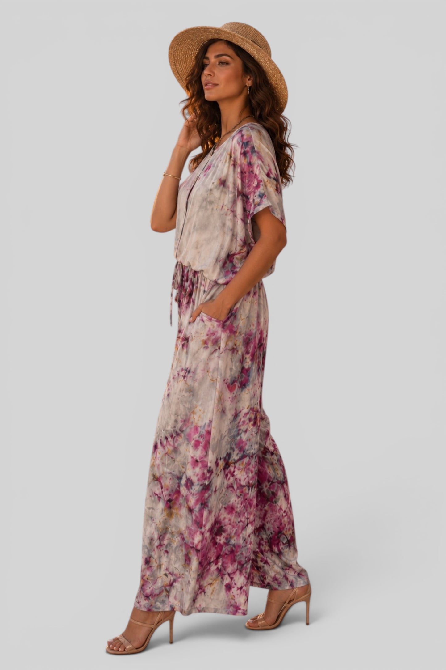 Blush Breeze Tie-Dye Jumpsuit