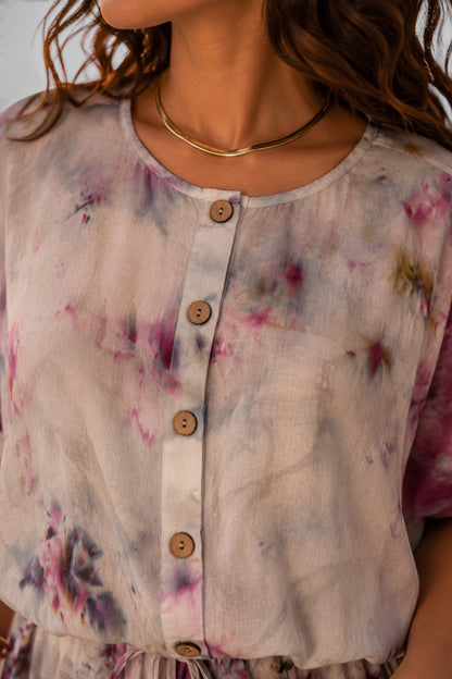 Blush Breeze Tie-Dye Jumpsuit