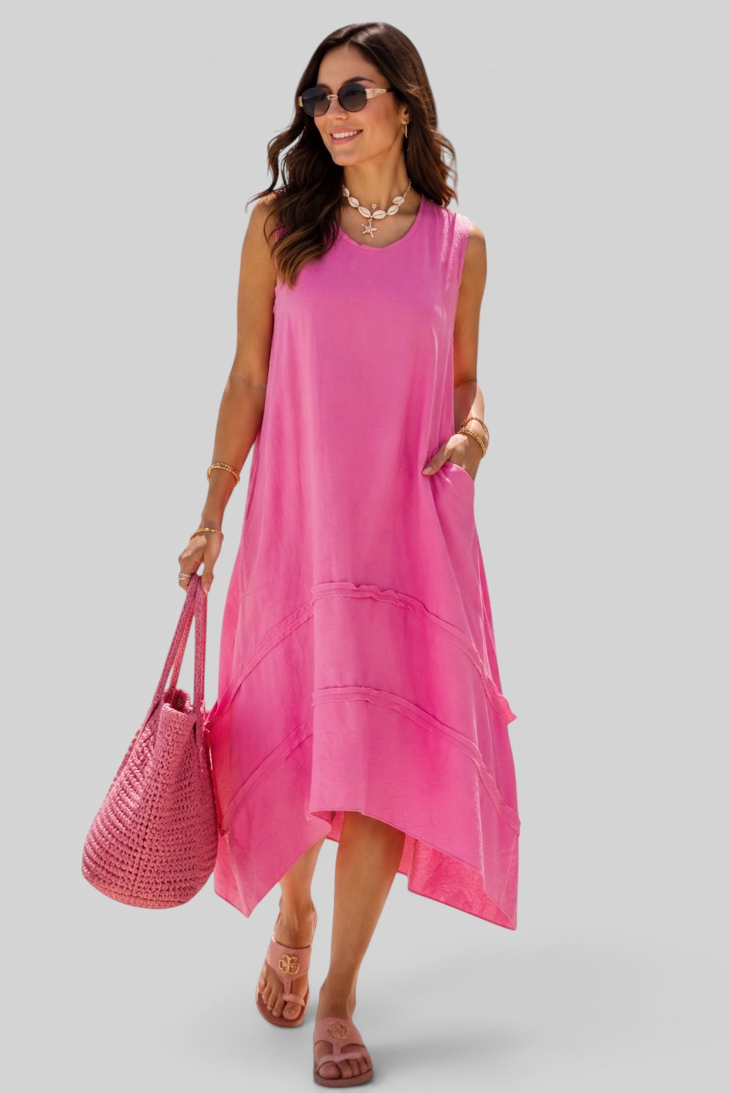 Flowy Resort Dress - Pink