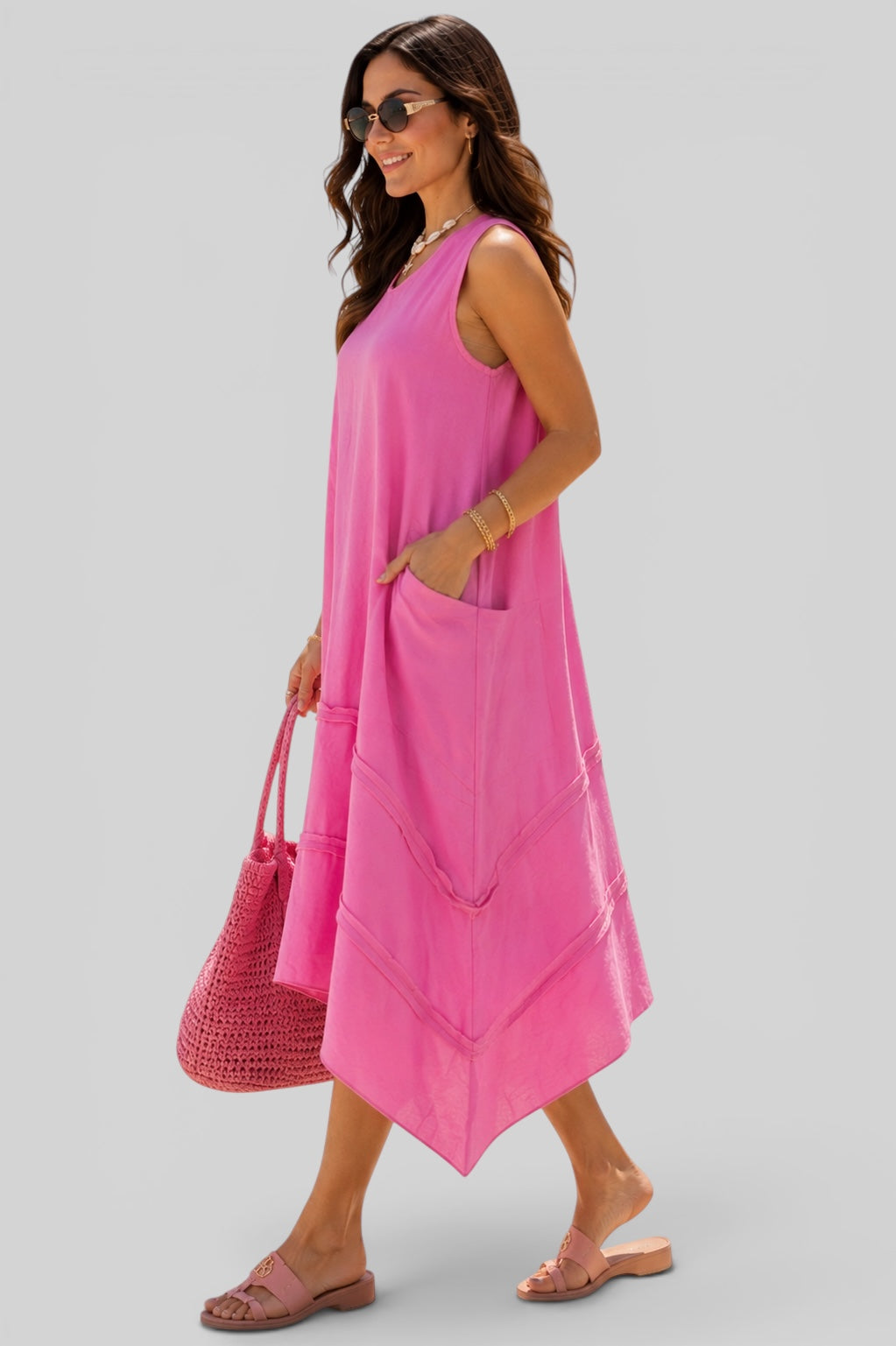 Flowy Resort Dress - Pink