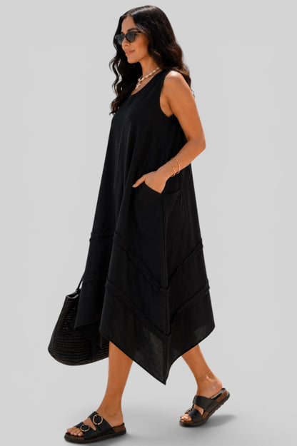 Flowy Resort Dress – Black