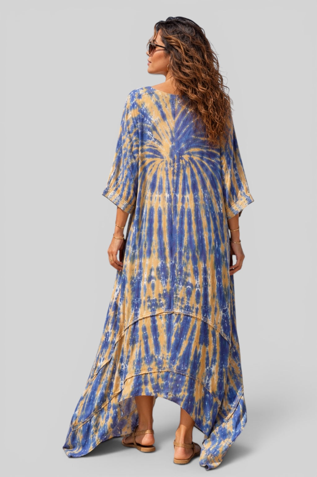 Tie Dye Flow Dress - Navy