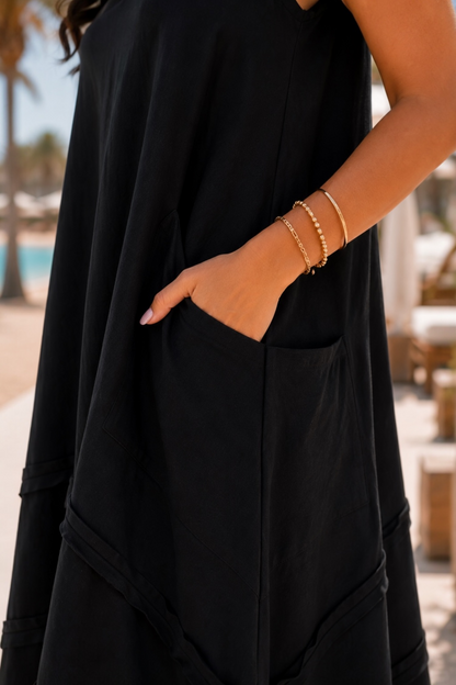 Flowy Resort Dress – Black
