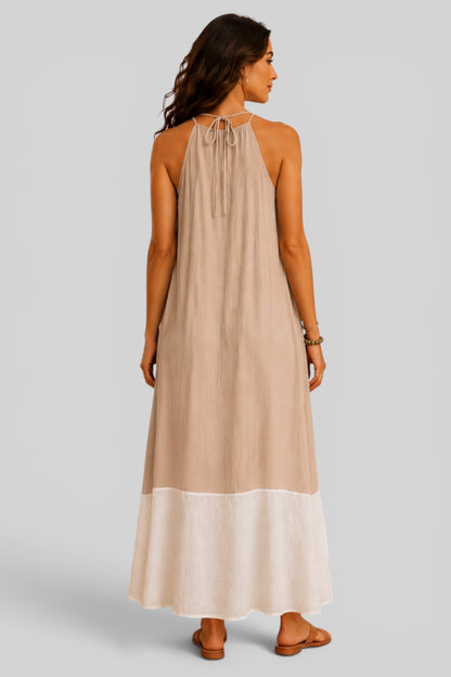 Beige Agate Glow Maxi Dress