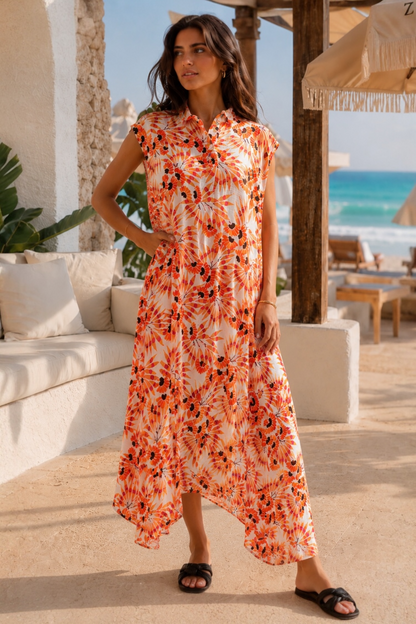 Flowered sleeveless dress
