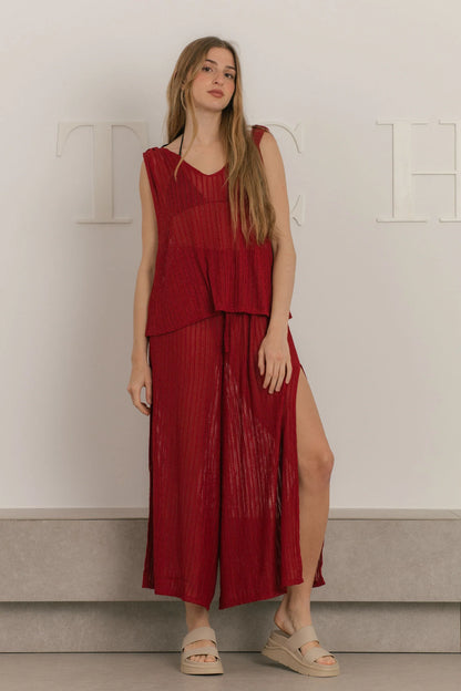 Burgundy beach set
