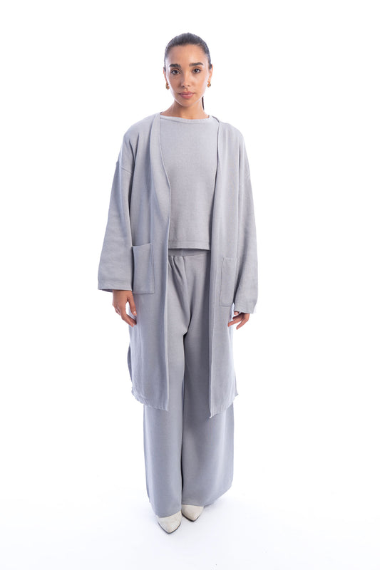 Grey Knit Cardigan