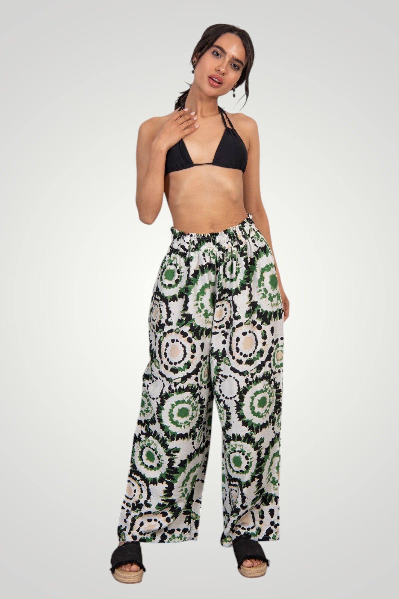 Green boho pants