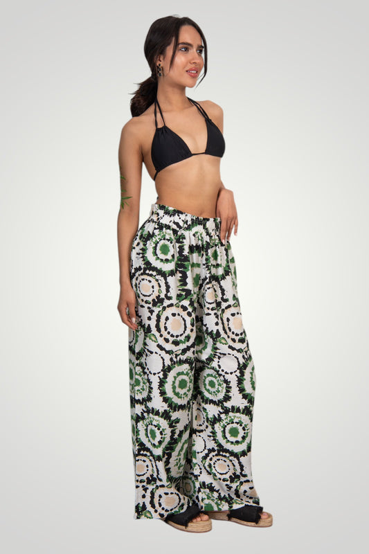 Green boho pants