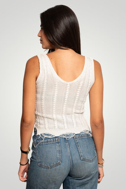Threaded knit top